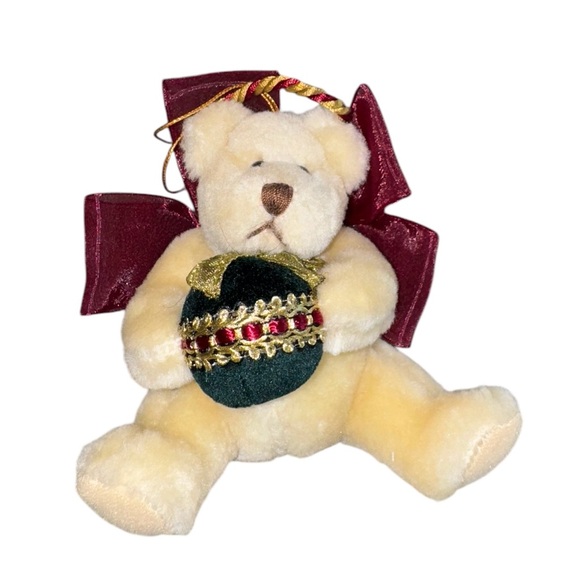 Vintage Russ Berrie & Co 90s Teddy Bear Ornament With Bow & Halo #4574 NWT - Picture 9 of 11